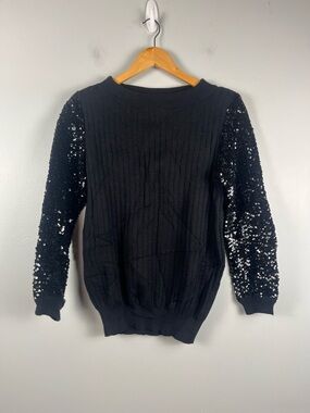 Yves Saint Laurent Rive Gauche YSL Vintage Sequin Sweater 80s size 34, USA 2